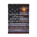Woven Wall Tapestry — Patriotic American Flag with Inspirational Hero Poem (white text)