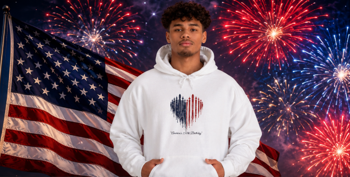 Patriotic Heart Hoodie — America’s Strong & Free Sweatshirt (unisex)