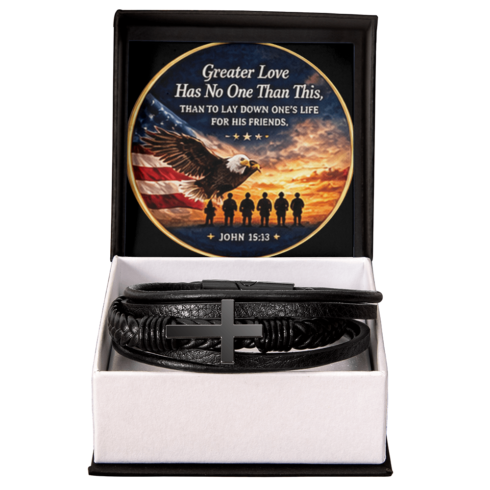Greater Love Hath No One Bracelet - John 15:13 Cross Bacelet
