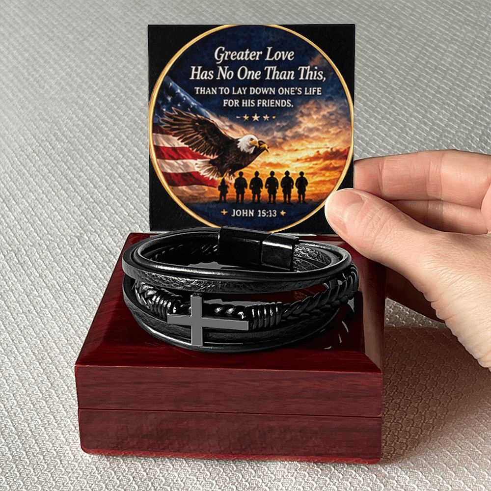 Greater Love Hath No One Bracelet - John 15:13 Cross Bacelet