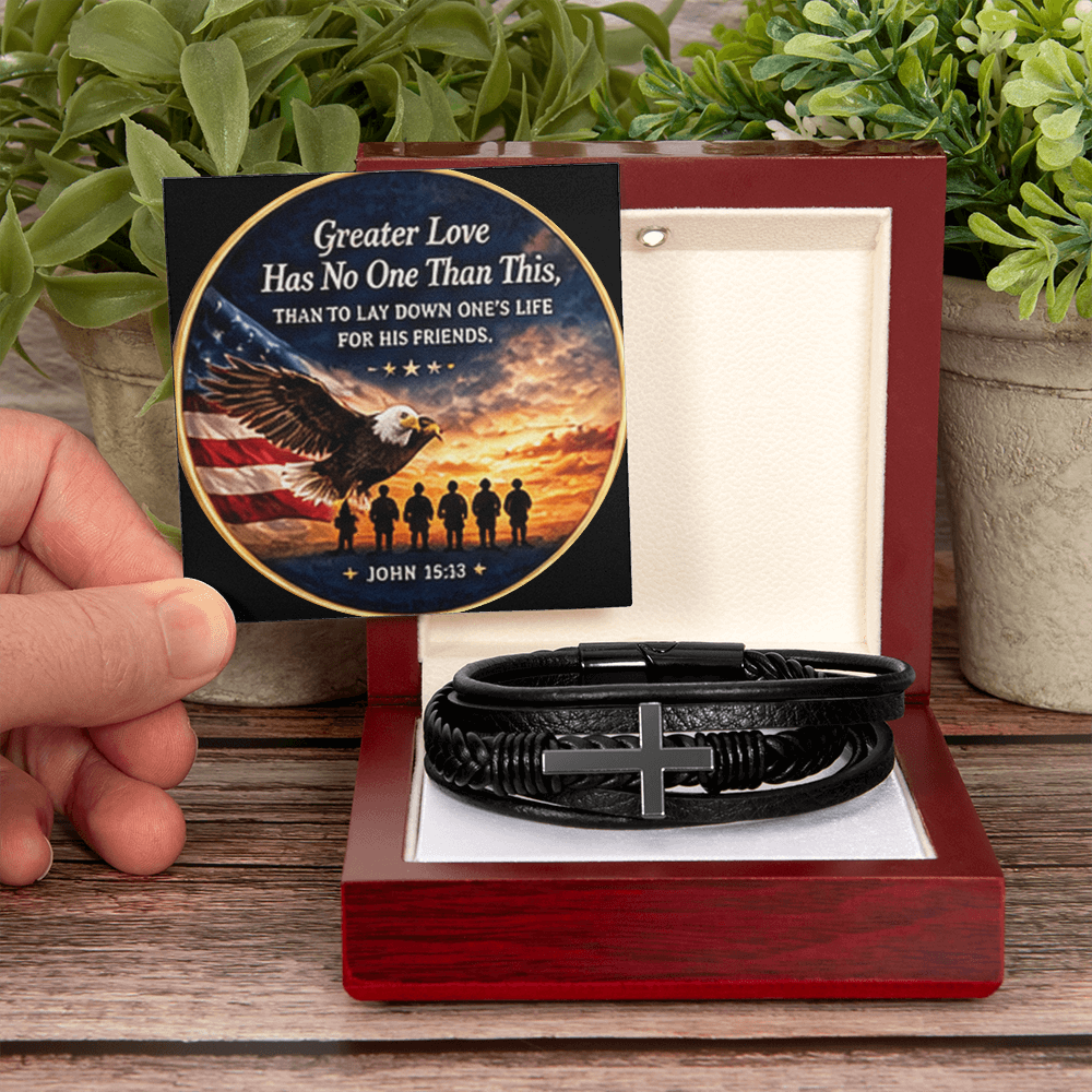 Greater Love Hath No One Bracelet - John 15:13 Cross Bacelet