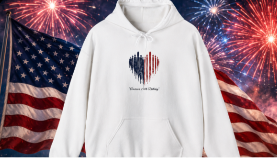 Patriotic Heart Hoodie — America’s Strong & Free Sweatshirt (unisex)